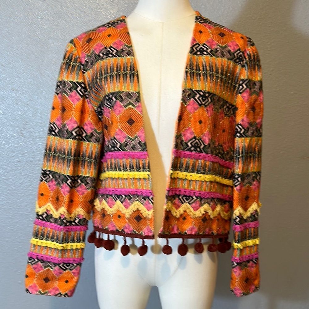 Blank London Colorful Geometric Open Front women’s Jacket size L